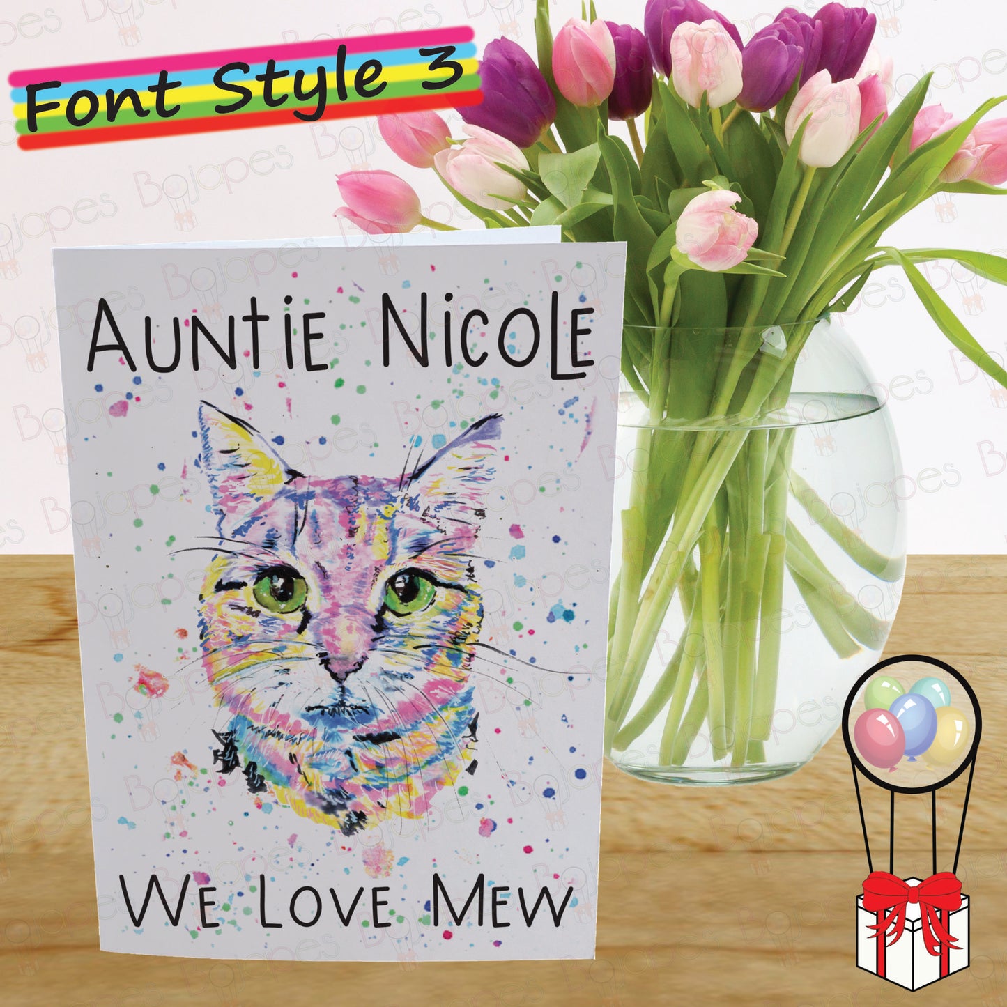 Cat Card - Personalised Greeting Card for Shorthair Cat Lover