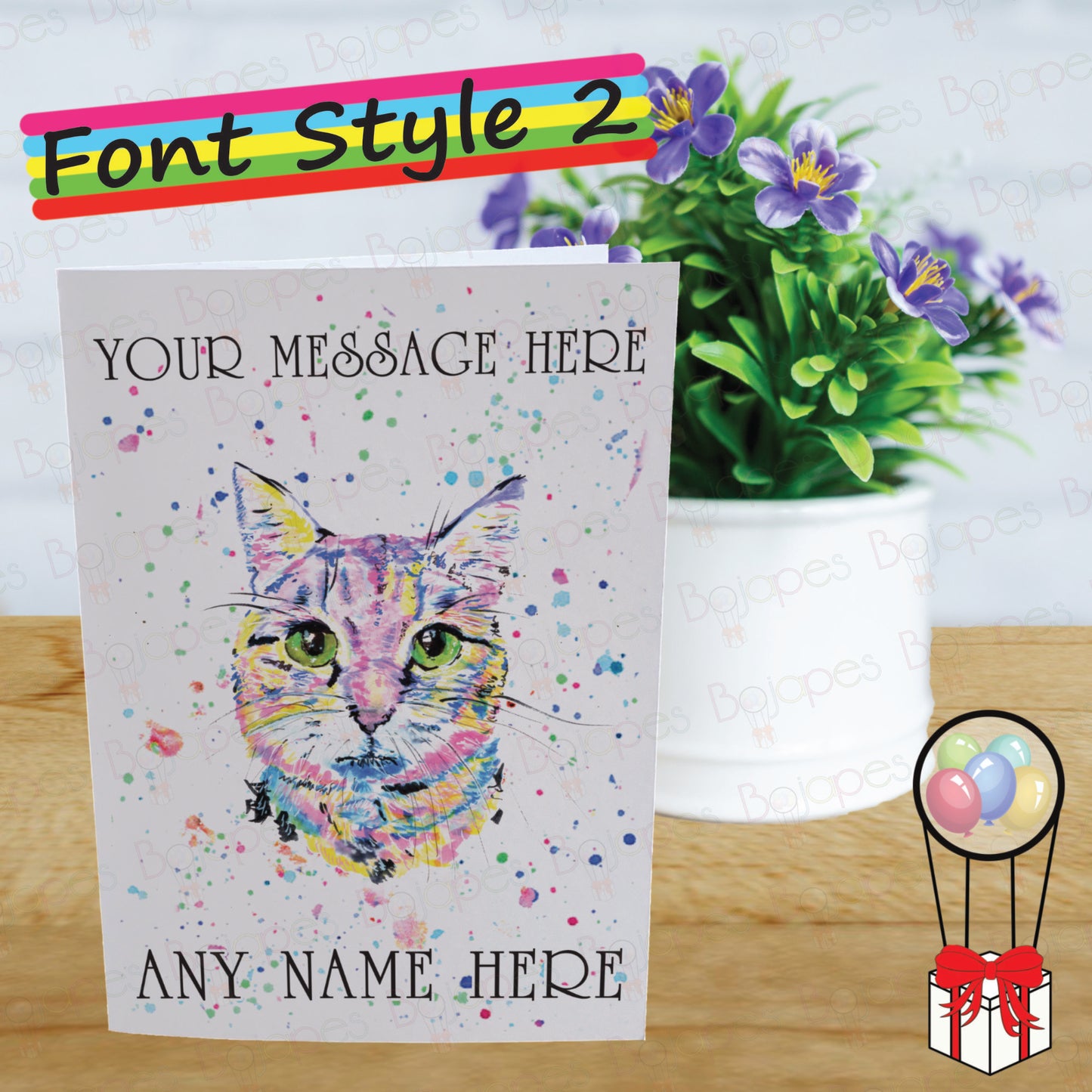 Cat Card - Personalised Greeting Card for Shorthair Cat Lover