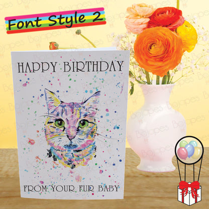 Cat Card - Personalised Greeting Card for Shorthair Cat Lover