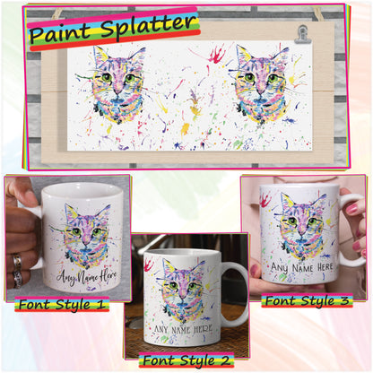 Colourful Cat Mug - British Shorthaired Cat Mug Gift for Cat Lover