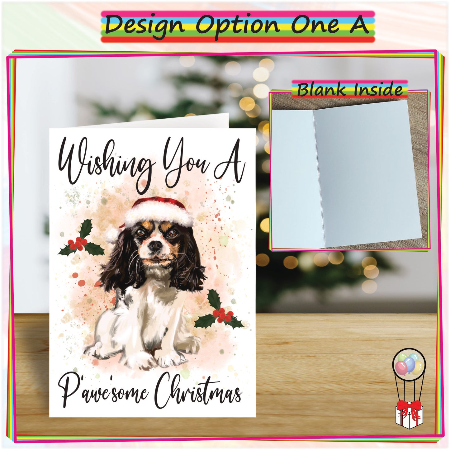 Personalised Cavalier Christmas Card - Seasons Greetings Card for Dog Lovers