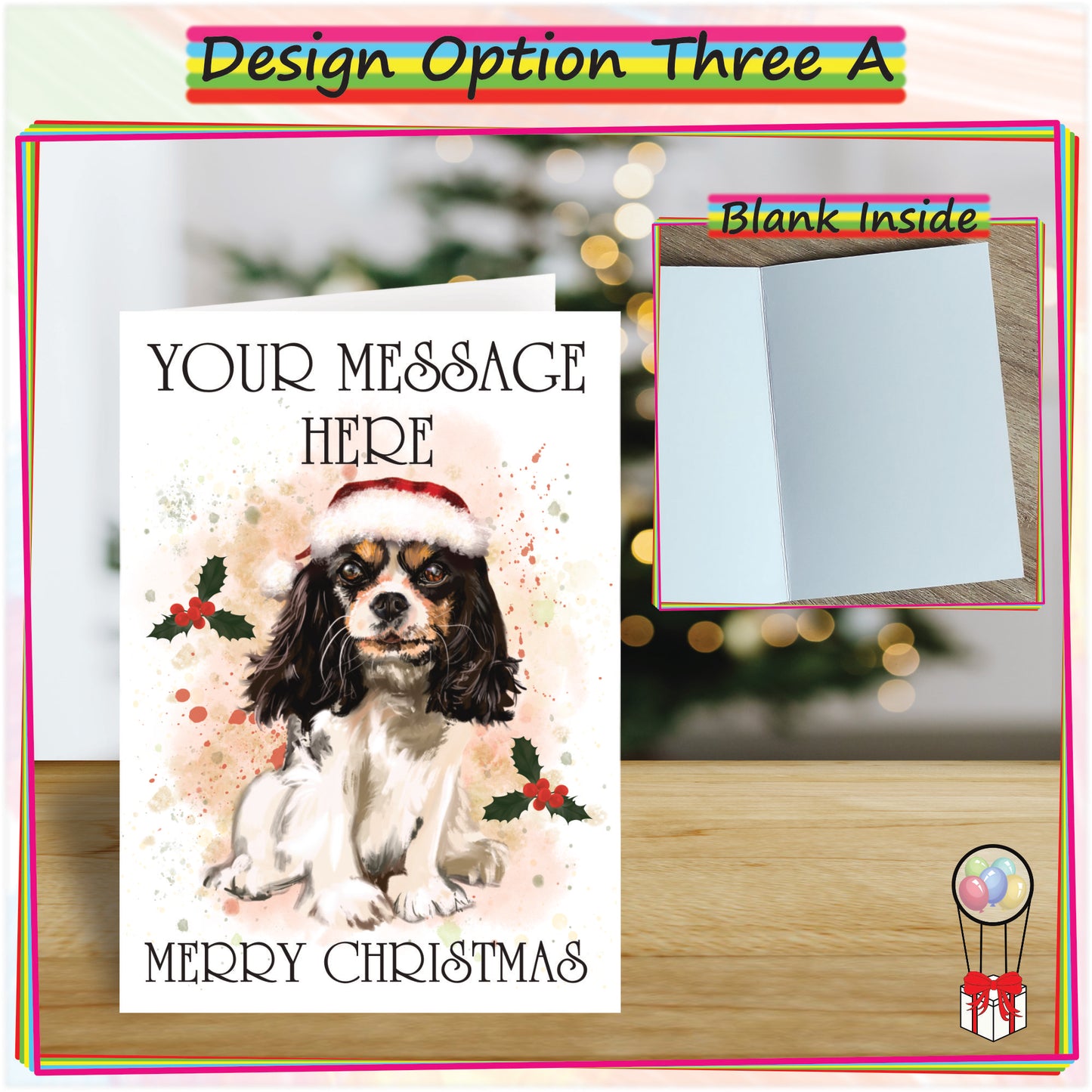 Personalised Cavalier Christmas Card - Seasons Greetings Card for Dog Lovers