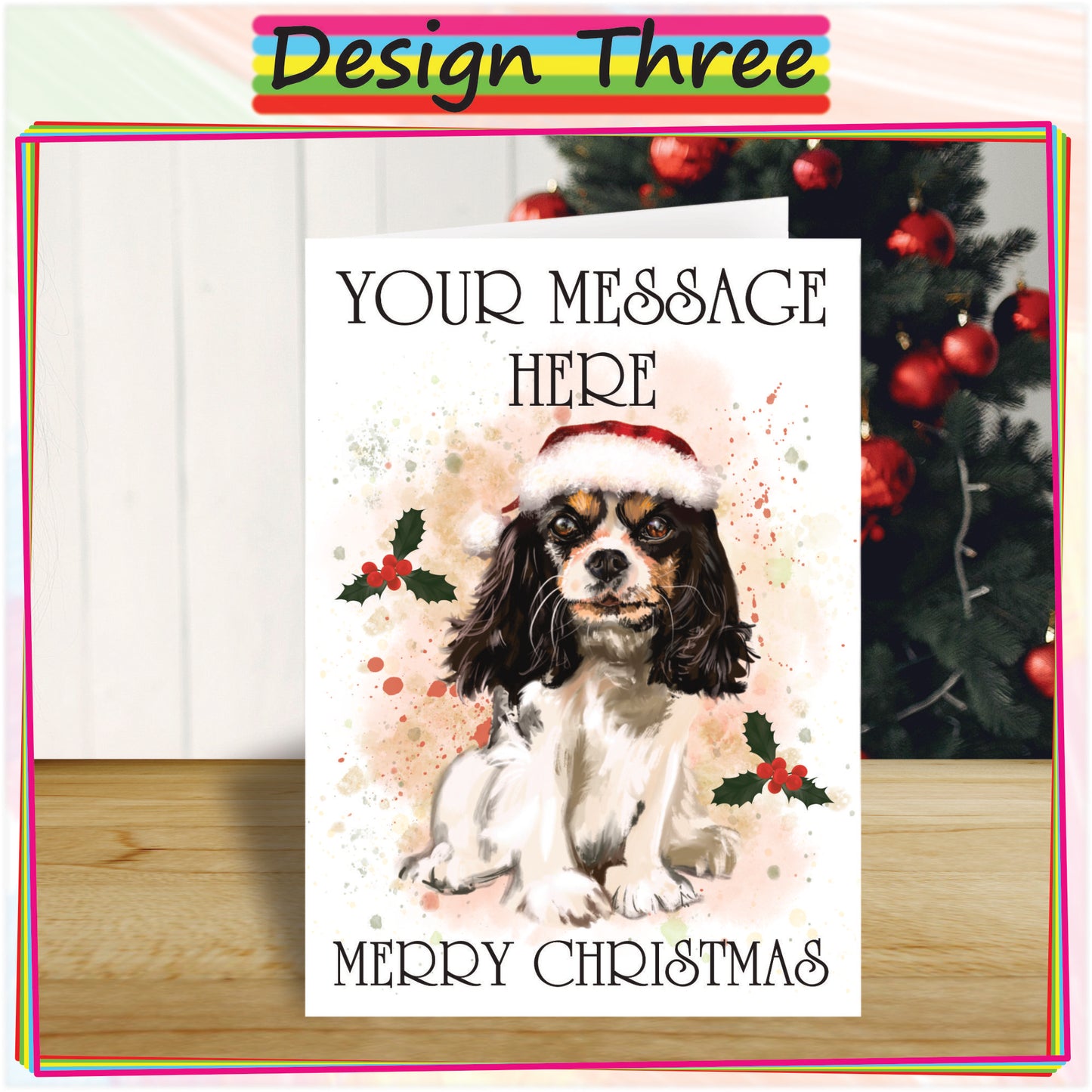 Personalised Cavalier Christmas Card - Seasons Greetings Card for Dog Lovers