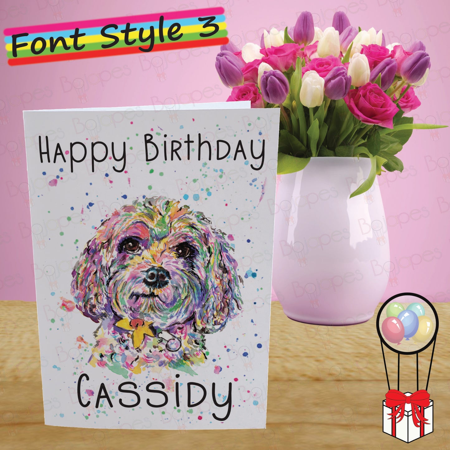 Cavapoo Card - Personalised Greeting Card for Poodle Cross Lover