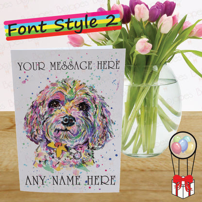 Cavapoo Card - Personalised Greeting Card for Poodle Cross Lover