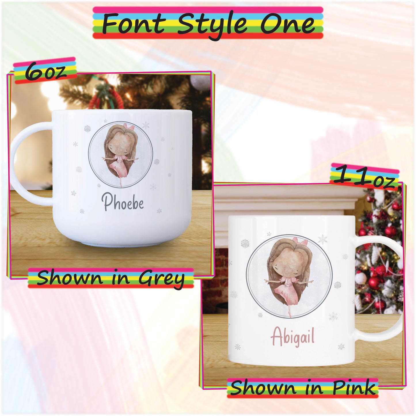 Nutcracker Clara Personalised Unbreakable Christmas Mug for Kids - Hot Chocolate Mug with Name