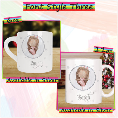 Nutcracker Clara Personalised Christmas Mug for Kids - Hot Chocolate Mug with Name