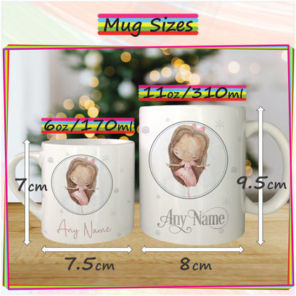 Nutcracker Clara Personalised Christmas Mug for Kids - Hot Chocolate Mug with Name