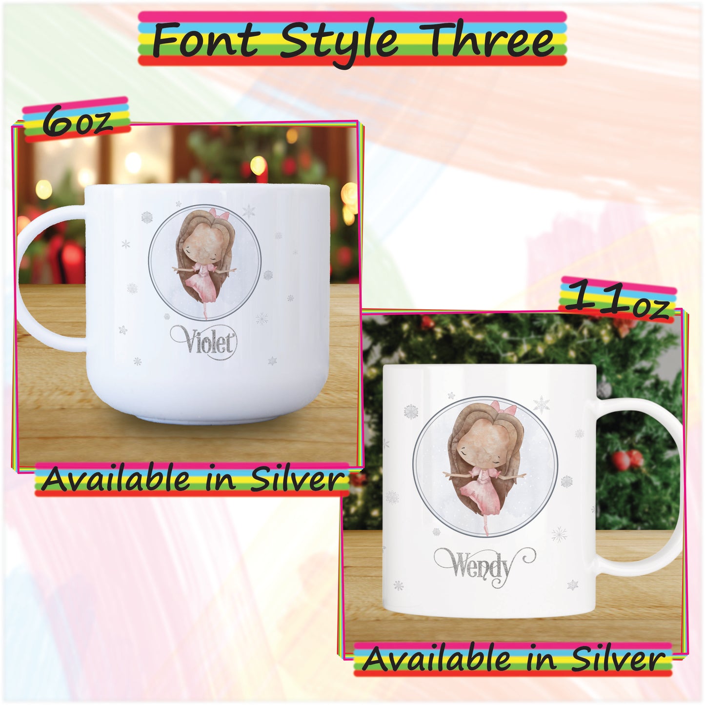 Nutcracker Clara Personalised Unbreakable Christmas Mug for Kids - Hot Chocolate Mug with Name