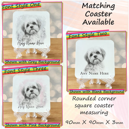 Personalised Sketched Shih Tzu Mug & Coaster Set