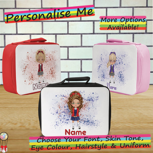 Personalised School Girl Cooler Lunch Bag