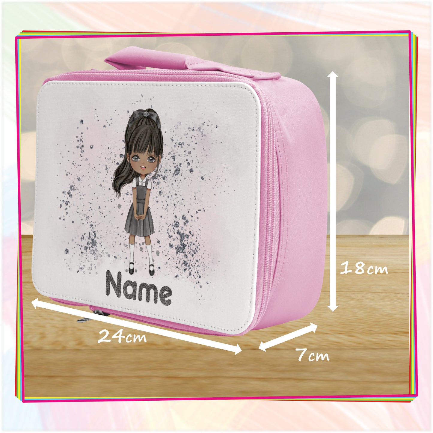 Personalised School Girl Cooler Lunch Bag