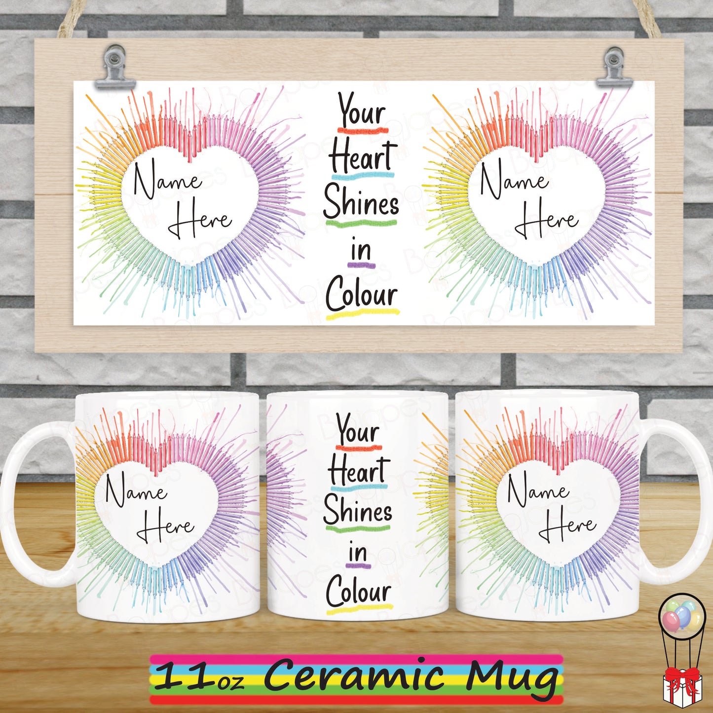 Thank You Teacher Crayon Rainbow Personalised Mug