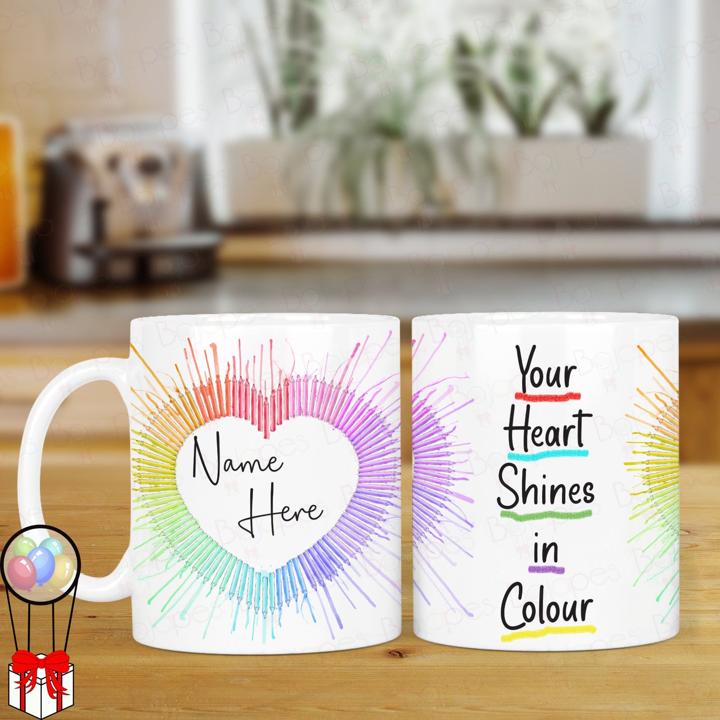 Thank You Teacher Crayon Rainbow Personalised Mug