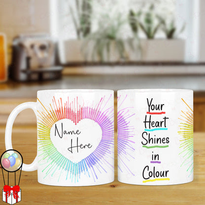 Thank You Teacher Crayon Rainbow Personalised Mug