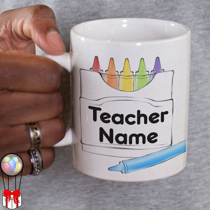 Thank You Teacher Crayon Personalised Mug