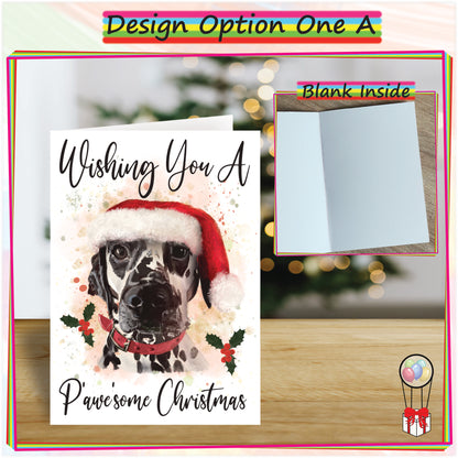 Personalised Dalmation Christmas Card - Seasons Greetings Card for Dog Lovers