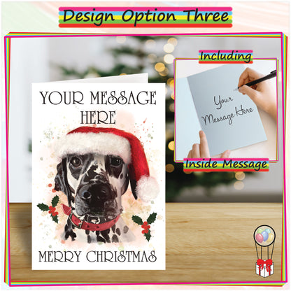 Personalised Dalmation Christmas Card - Seasons Greetings Card for Dog Lovers