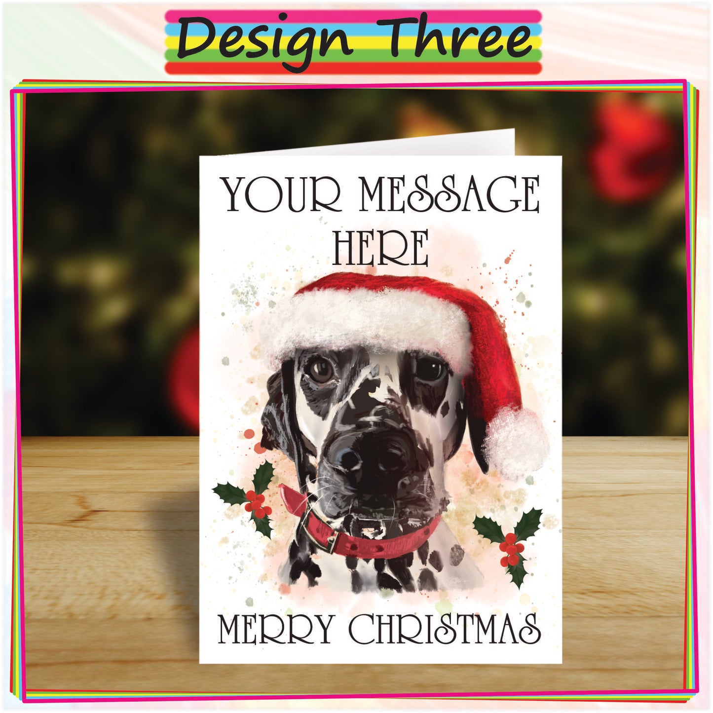 Personalised Dalmation Christmas Card - Seasons Greetings Card for Dog Lovers