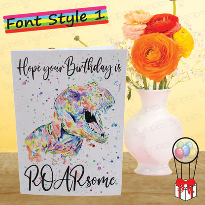 Dinosaur Card - Personalised Greeting Card for T-Rex Lover