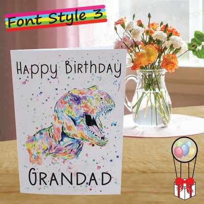 Dinosaur Card - Personalised Greeting Card for T-Rex Lover