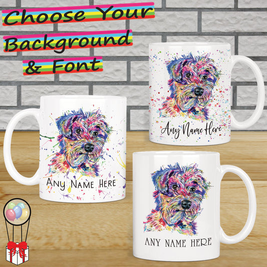 Personalised Norfolk Terrier Mug - Colourful Border Terrier Mug for Dog Lover