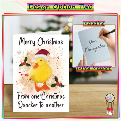 Personalised Duckling Christmas Card - Seasons Greetings Card for Duck Lovers