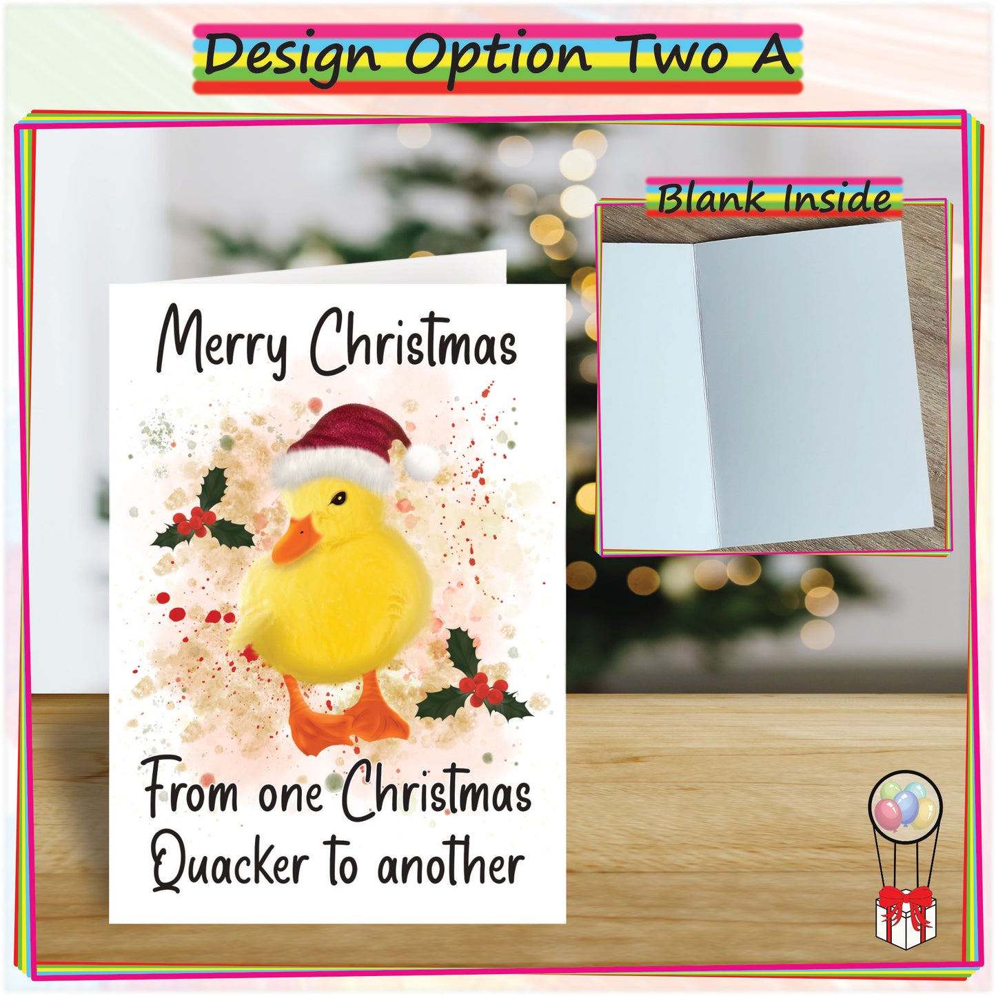 Personalised Duckling Christmas Card - Seasons Greetings Card for Duck Lovers