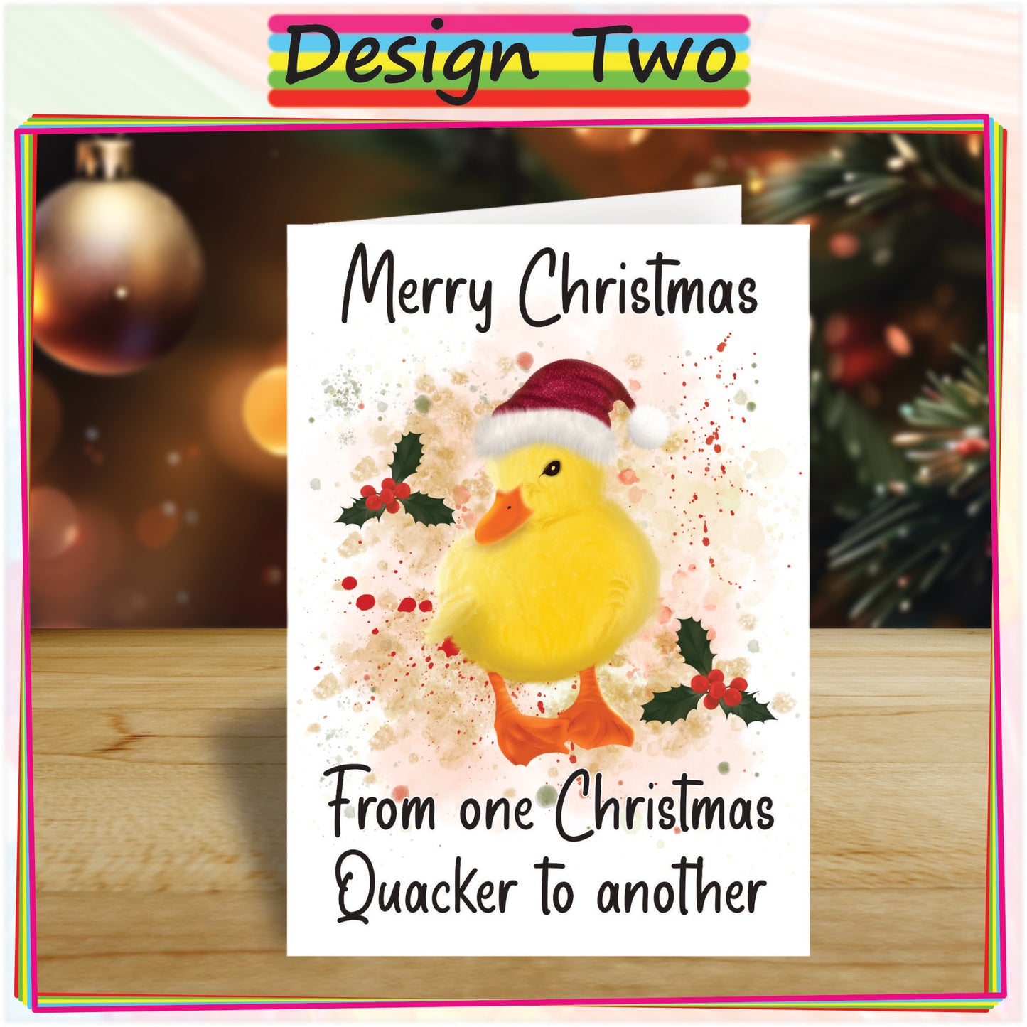 Personalised Duckling Christmas Card - Seasons Greetings Card for Duck Lovers