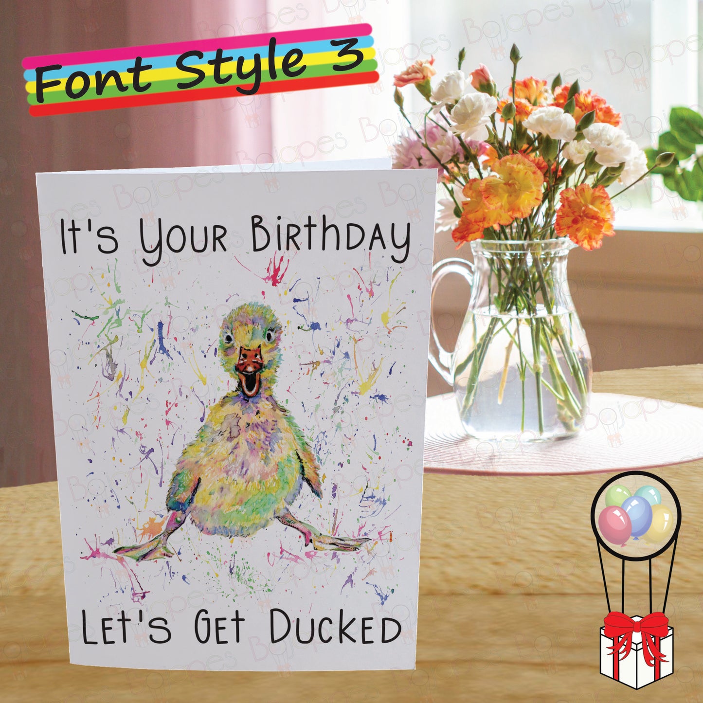 Duckling Card - Personalised Greeting Card for Duck Lover