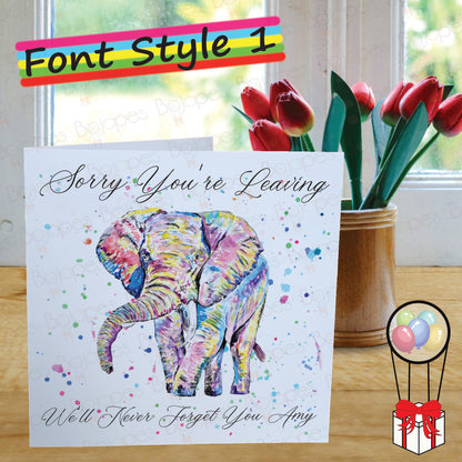 Elephant Card - Personalised Greeting Card for Elephant Lover