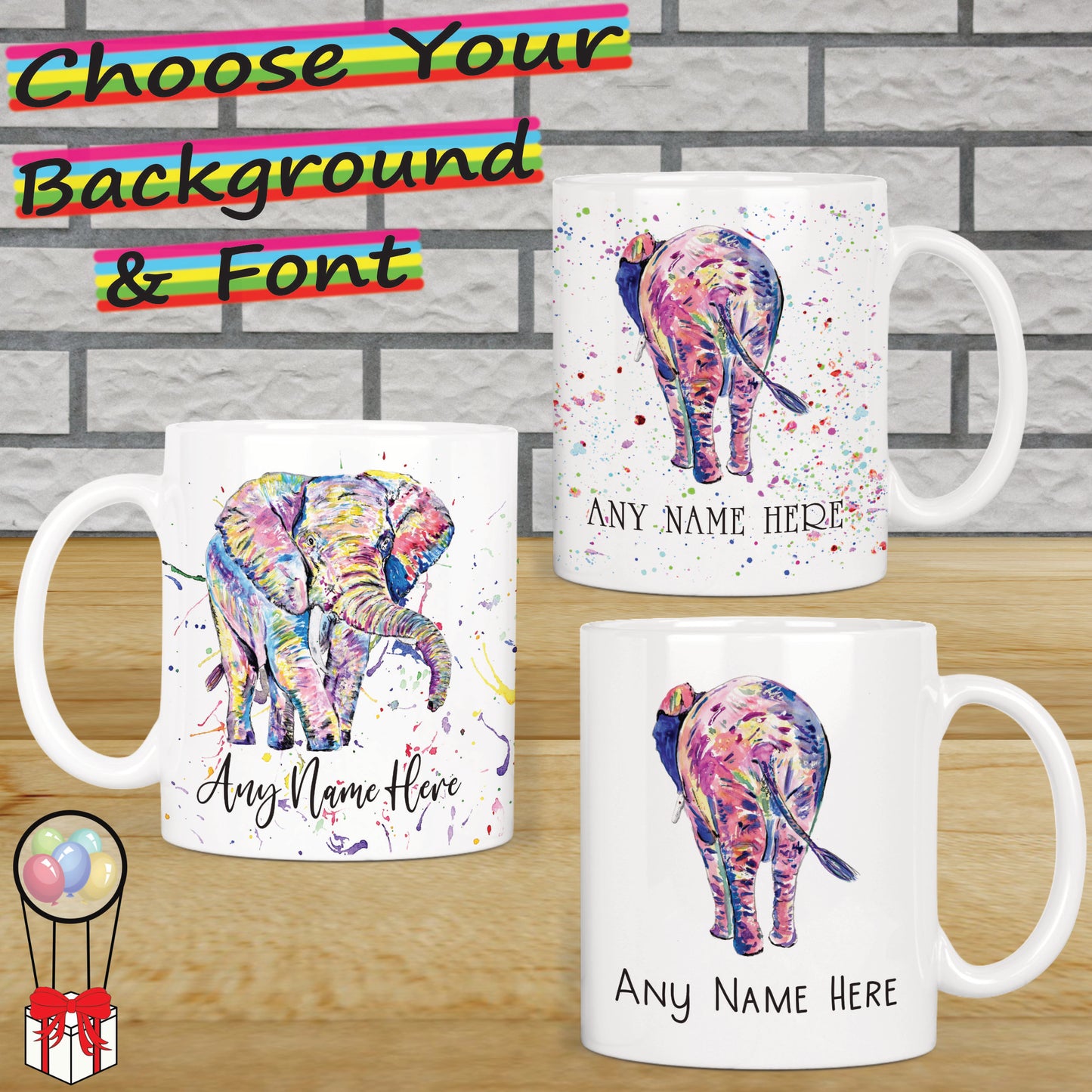 Funny Elephant Mug - Personalised Elephant Mug for Animal Lover