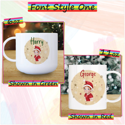 Elf Boy Unbreakable Christmas Mug for Kids - Hot Chocolate Mug with Name