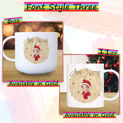 Elf Boy Unbreakable Christmas Mug for Kids - Hot Chocolate Mug with Name