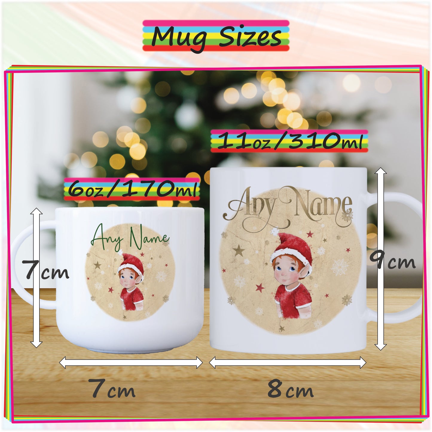 Elf Boy Unbreakable Christmas Mug for Kids - Hot Chocolate Mug with Name