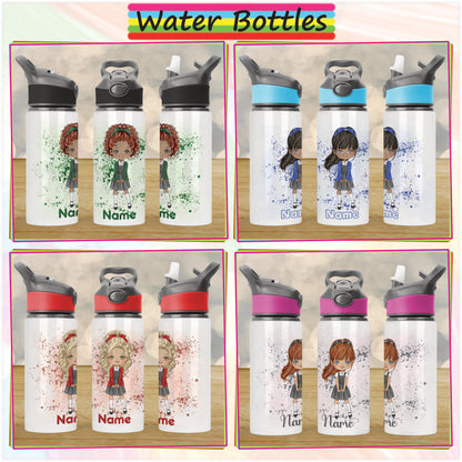 Personalised School Girl Bottle, Backpack and Lunch Bag Bundle