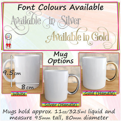 Personalised Jolly Santa Christmas Mug and Coaster Set - Custom Sketch Drawn Hot Chocolate Mug