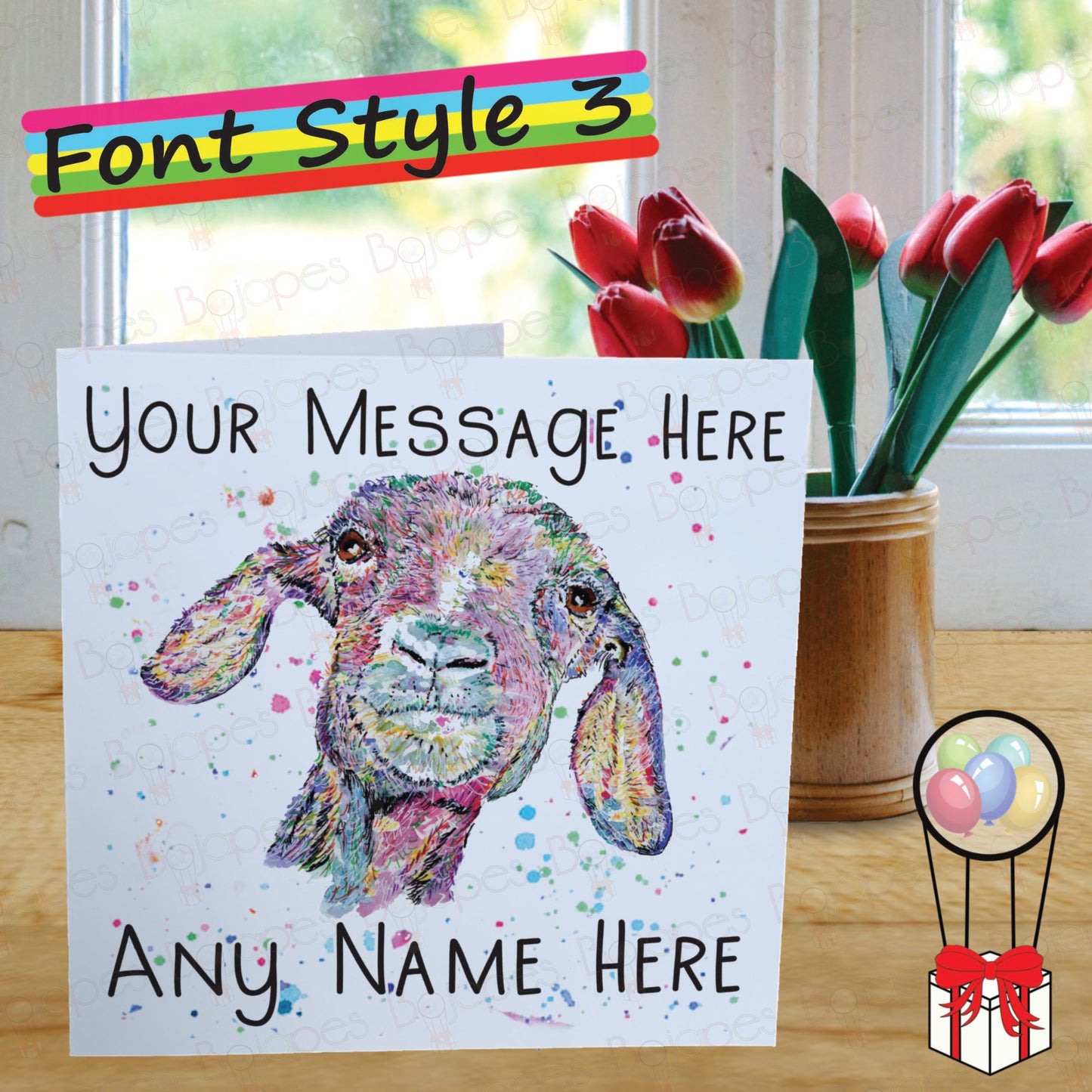 Goat Card - Personalised Greeting Card for Goat Lover