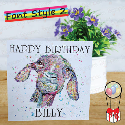 Goat Card - Personalised Greeting Card for Goat Lover