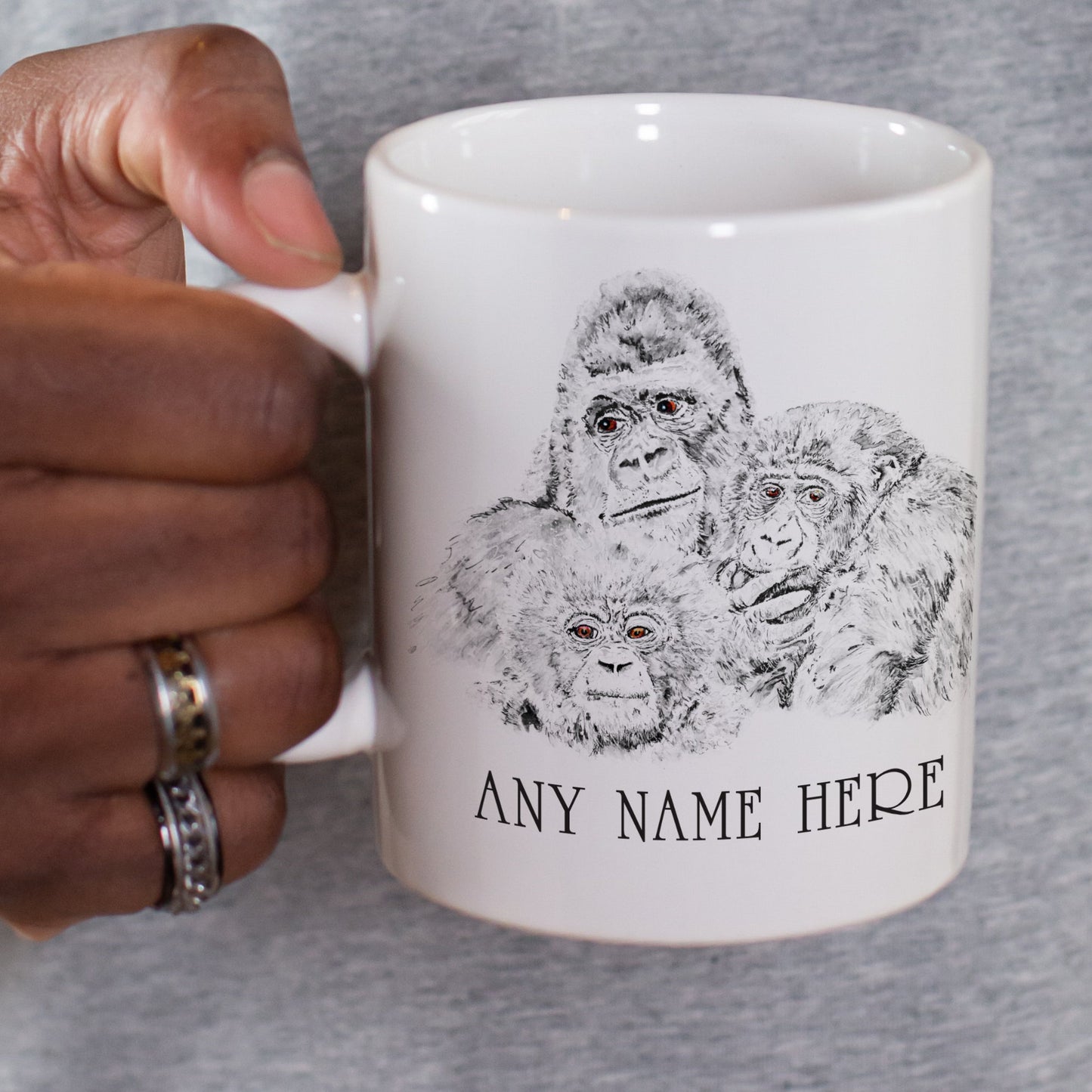 Gorilla Family Mug - Gorilla Family Mug Gift for Wild Animal Lover