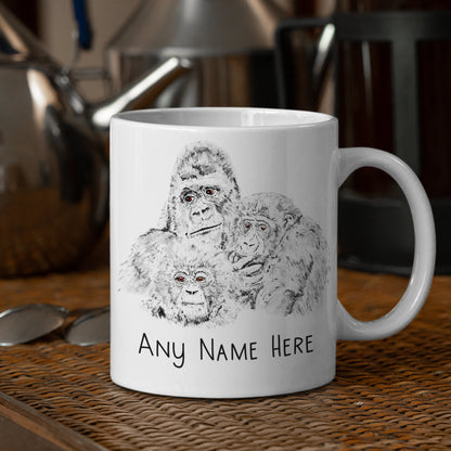 Gorilla Family Mug - Gorilla Family Mug Gift for Wild Animal Lover