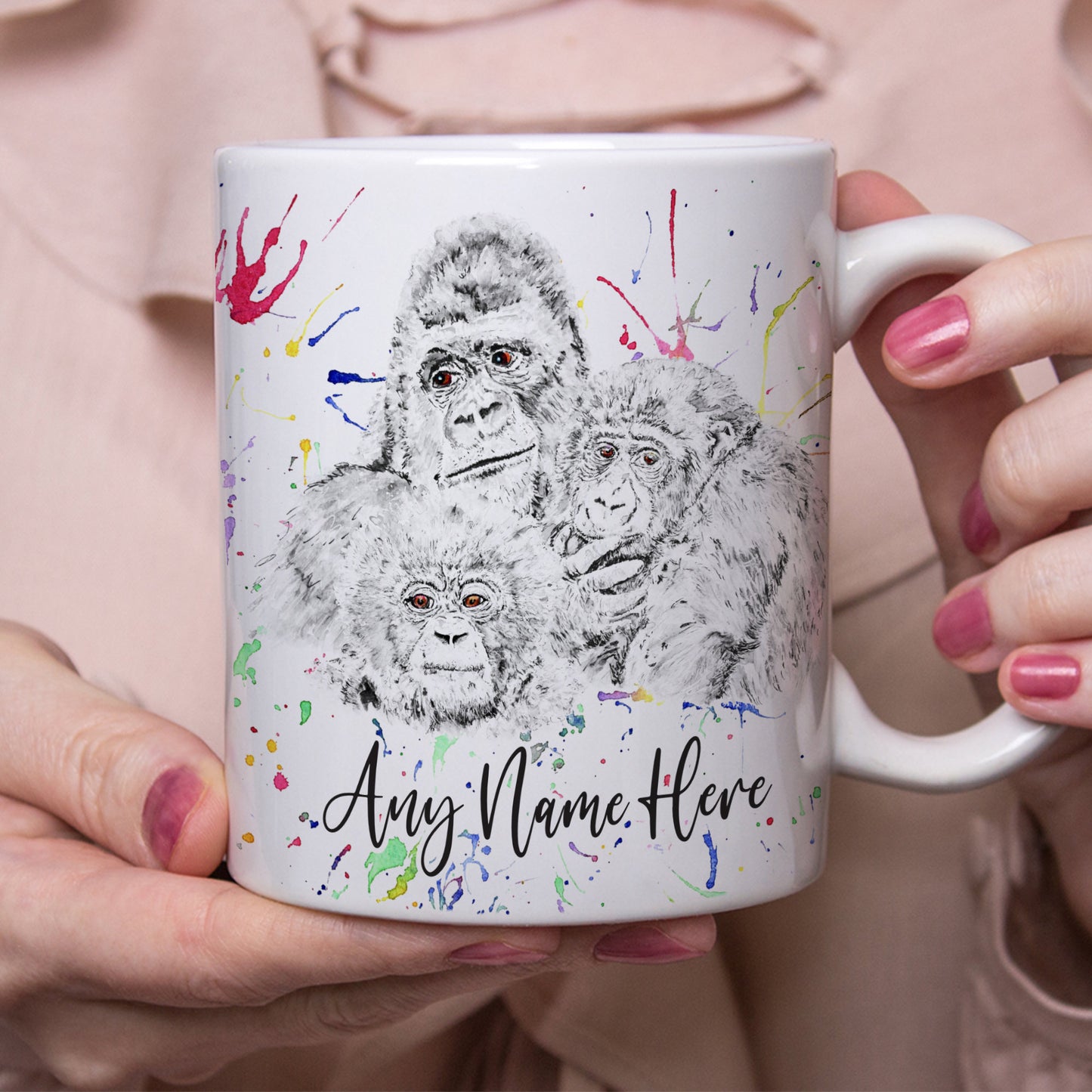 Gorilla Family Mug - Gorilla Family Mug Gift for Wild Animal Lover