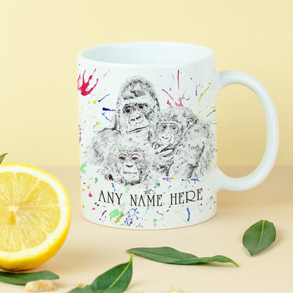 Gorilla Family Mug - Gorilla Family Mug Gift for Wild Animal Lover