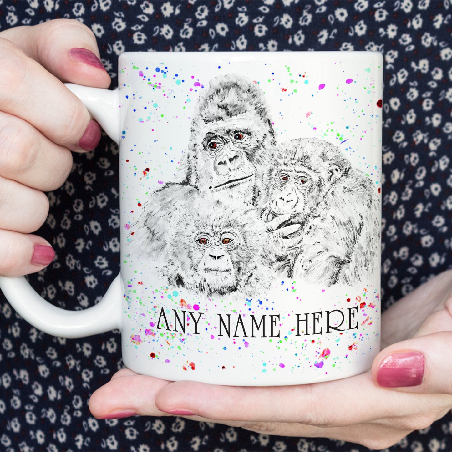 Gorilla Family Mug - Gorilla Family Mug Gift for Wild Animal Lover