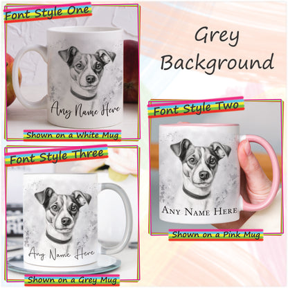 Personalised Sketched Jack Russell Terrier 11oz Ceramic Mug & Coaster Set