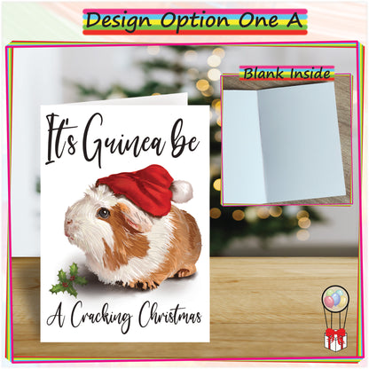 Personalised Guinea Pig Christmas Card - Seasonal Greetings Card for Animal Lovers