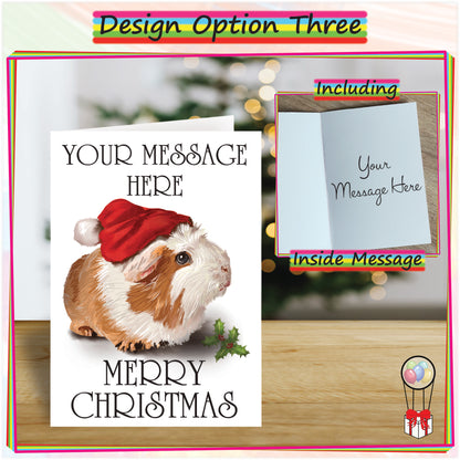 Personalised Guinea Pig Christmas Card - Seasonal Greetings Card for Animal Lovers