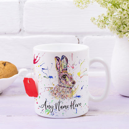 Personalised Hare Mug - Wild Rabbit Mug for Animal Lover