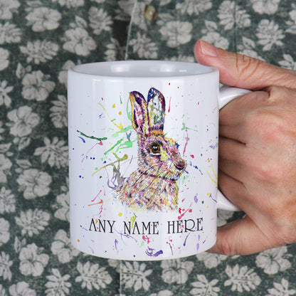 Personalised Hare Mug - Wild Rabbit Mug for Animal Lover