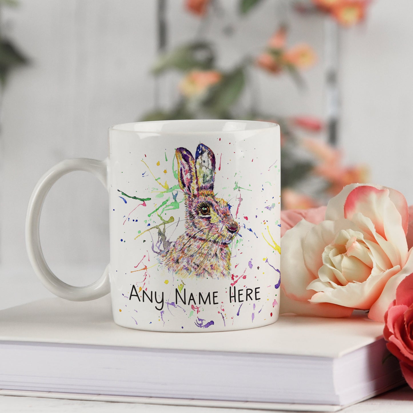 Personalised Hare Mug - Wild Rabbit Mug for Animal Lover